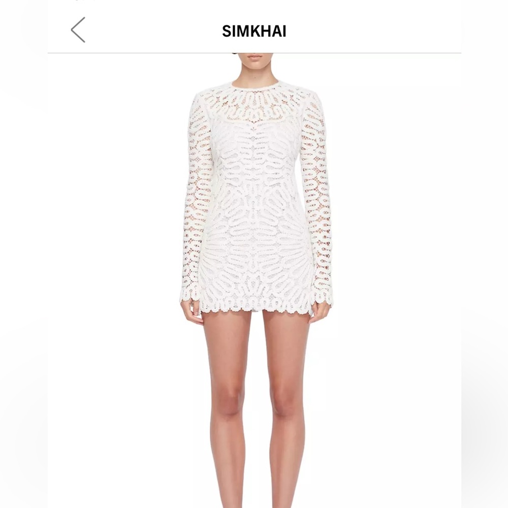 Simkhai McCall Crocheted Long-Sleeve Minidress